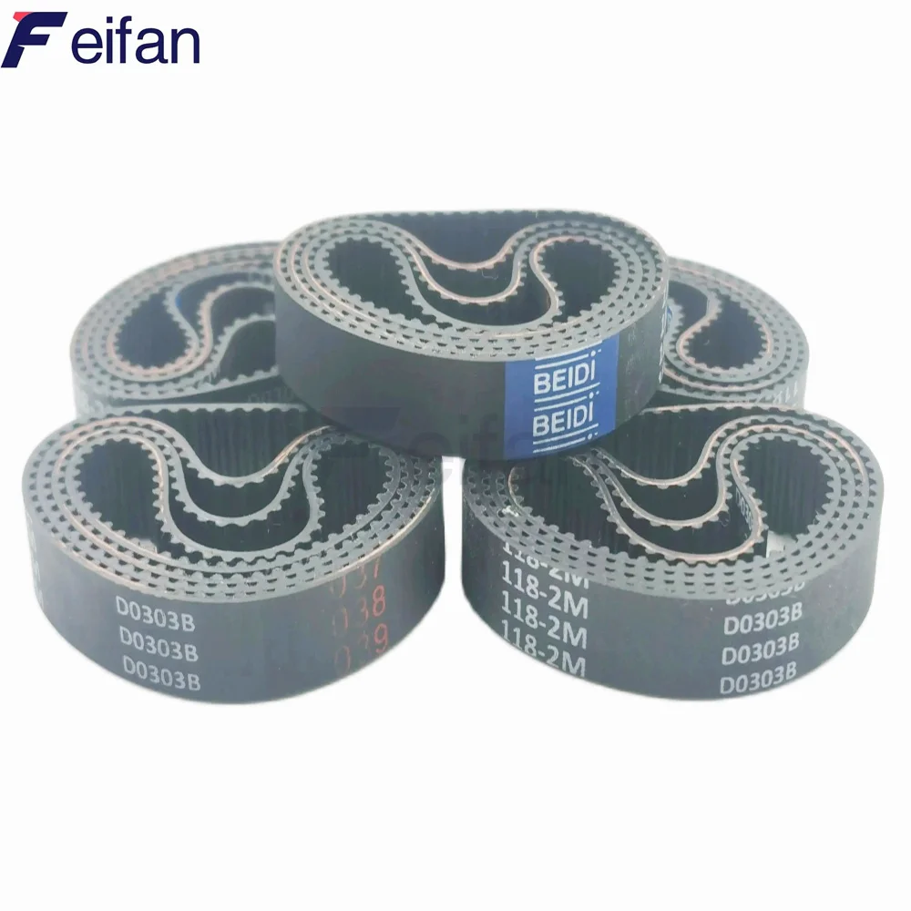 HTD 2M Rubber Timing Belt Pitch 2mm, Belt width 4/5/6/9/10/15mm Length 118 120 126 130 136 142 158 166 176 178 218 250 318 320mm