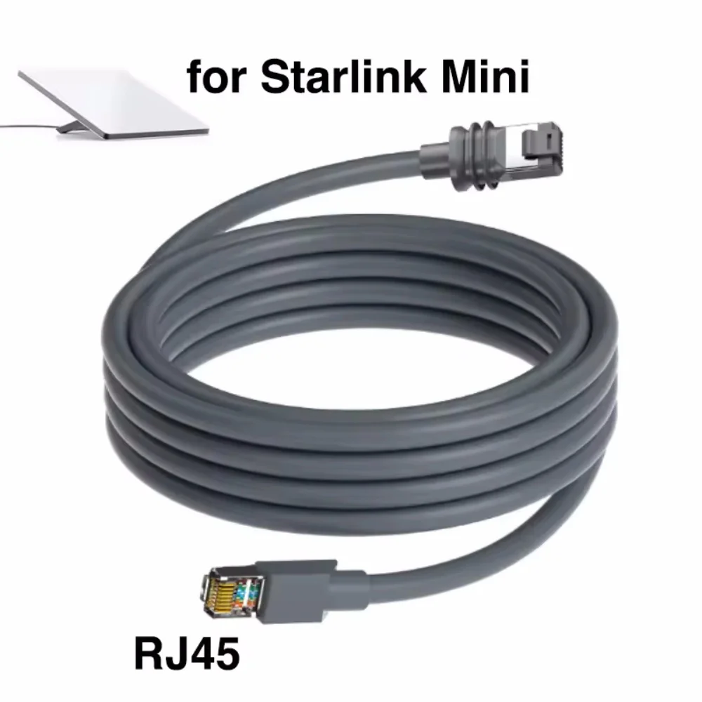 For Starlink V3/Gen3 Router Cable Extension Gigabit Ethernet Cord Plug and Dish Satellite Outdoor Waterproof RJ45 Connector