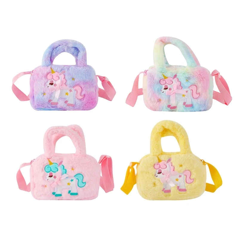 Crossbody Bag for Girls Teens Cute Cartoon Animal Plush Purse Small Shoulder Bags Adjustable Strap Gift for Kids