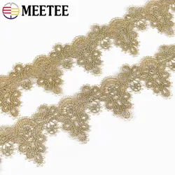 2-10Yards 58mm Embroidery Lace Trim Fabric Gold Line Fringe Laces for Wedding Dress Decor Ribbon DIY Garment Sewing Accessories