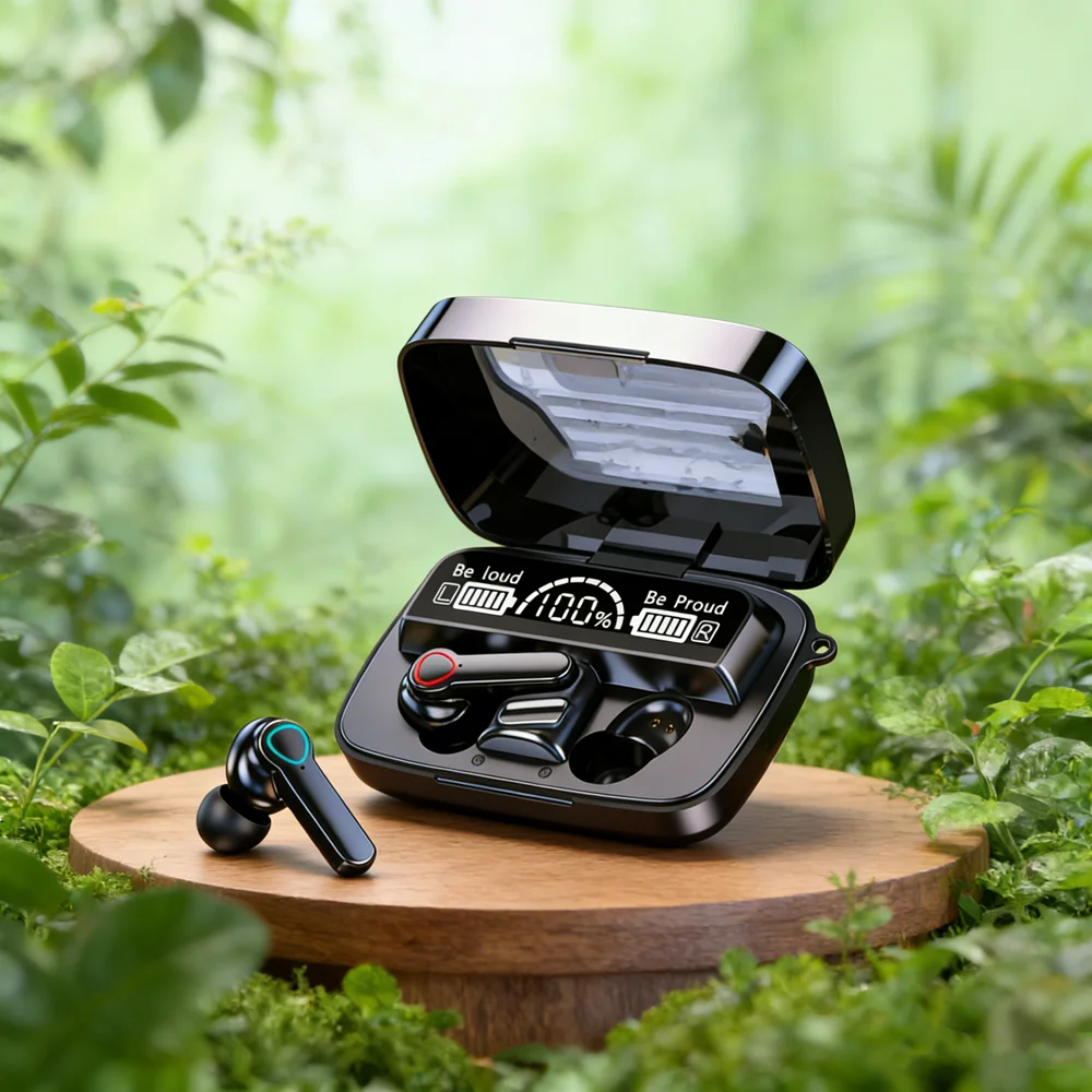 TWS Wireless Earbuds: Sports Waterproof Design, Bluetooth Connection, 9D Stereo Sound + Charging Box & Microphone