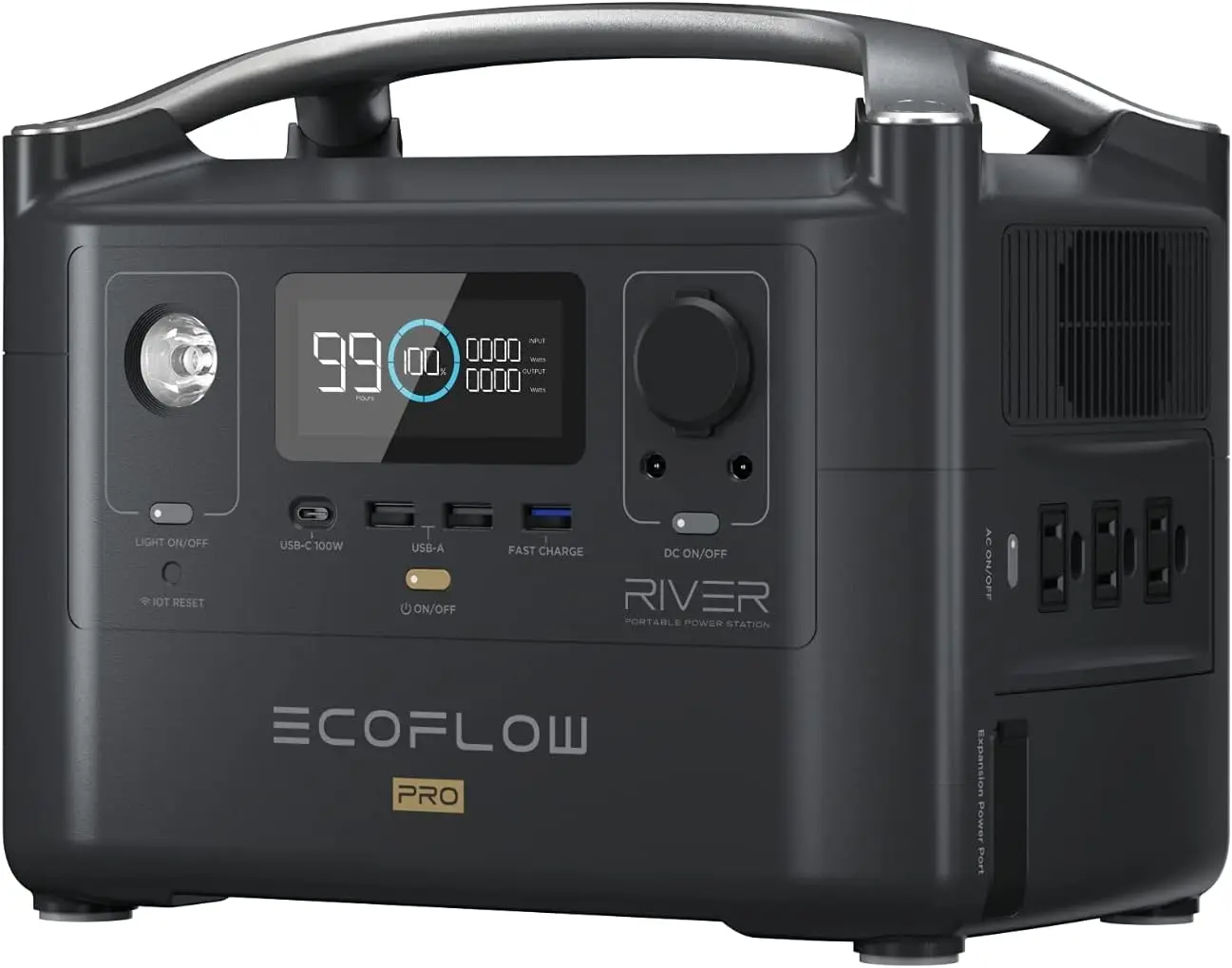 

EF ECOFLOW RIVER Pro Portable Power Station 720Wh, Power Multiple Devices, Recharge 0-80% Within 1 Hour, for Camping, RV,