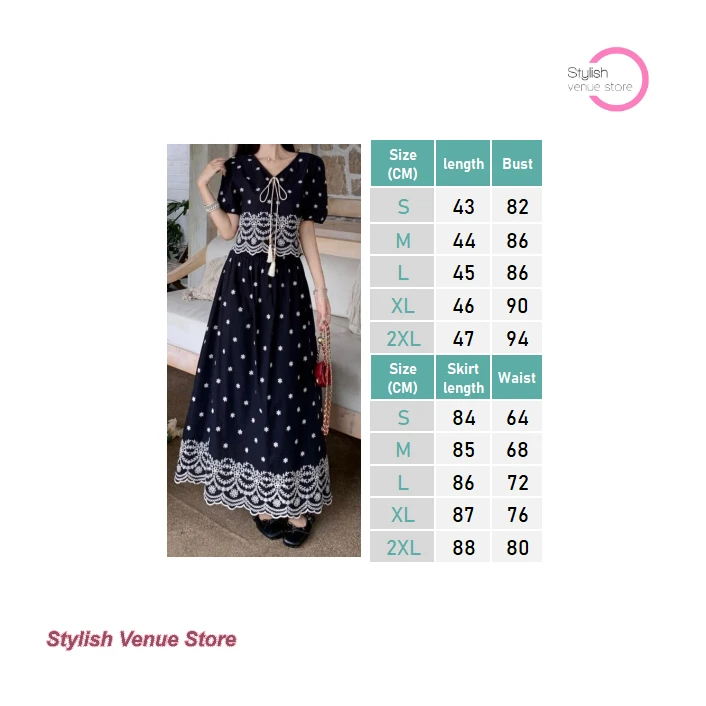 French fashion retro V-neck lace shirt+embroidered high waist skirt women's summer new unique holiday style two-piece suit