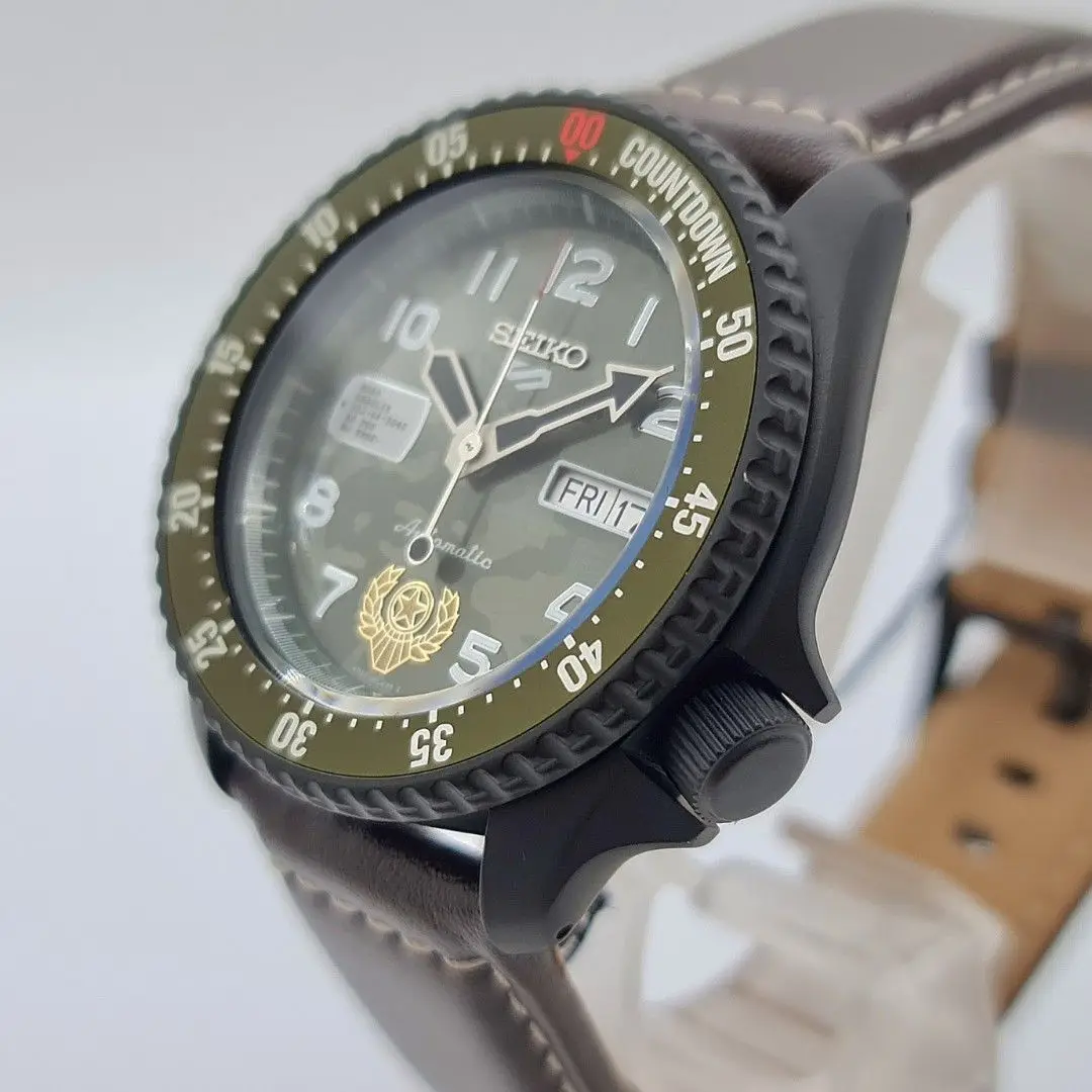 SEIKO 5 ساعة ميكانيكية أوتوماتيكية أصلية 10bar مقاومة للماء ساعات رجالية مضيئة على الموضة SRPF21K1