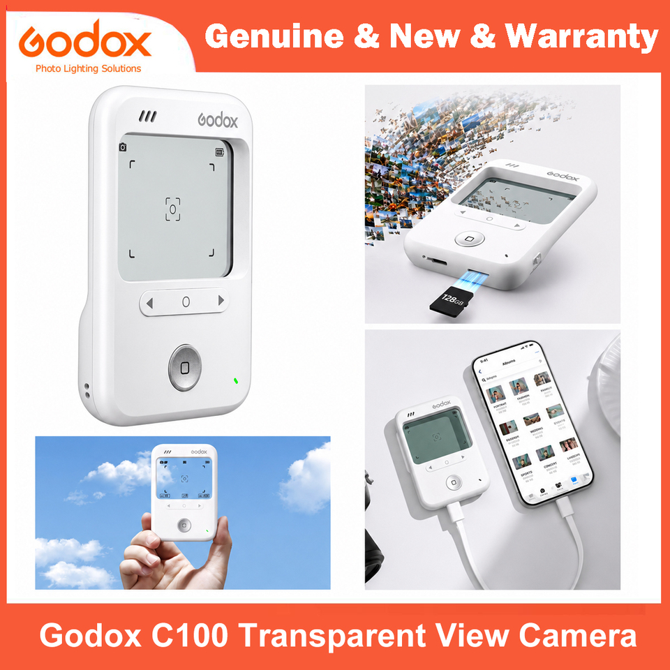  Godox C100 Transparent View Camera 2-in-1 Portable Pocket Cam Film Light Meter 1080P Mini Vlog Camera for Street Film Shooters