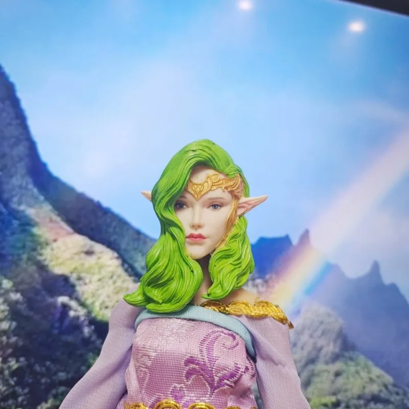 

1/6 Scale Soldiers Four Knights Forest Elves Head Sculpture Female Hunting Witch Head Carving Model for 12” Action Figures Doll