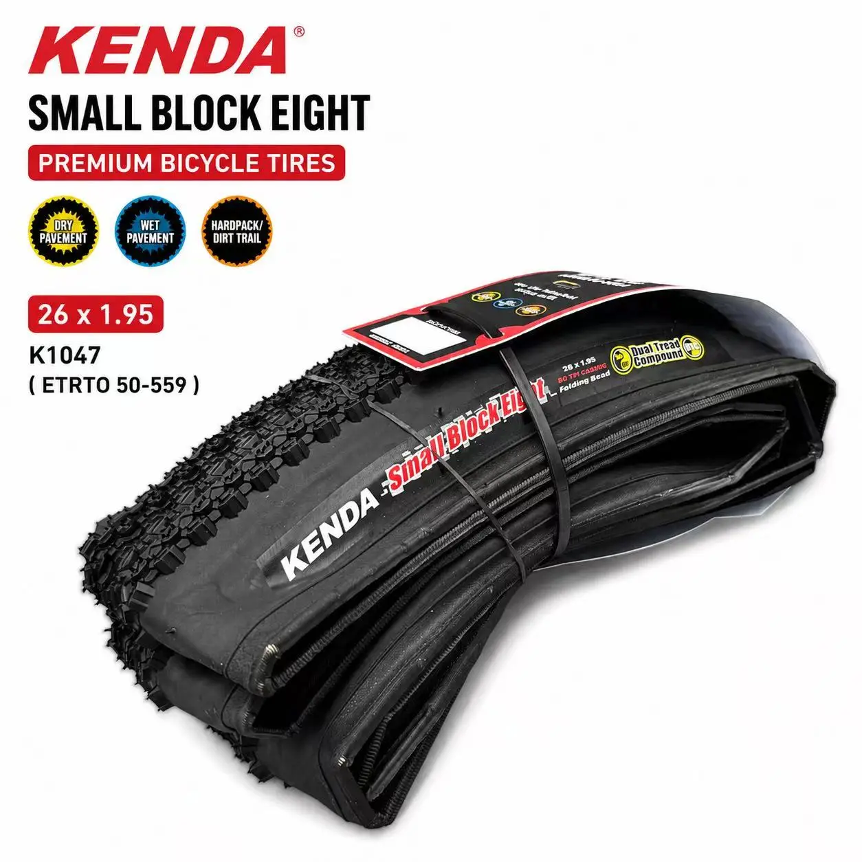 Kenda K1047 Small Block Eight Folding MTB Tire 26 27.5 29 Inch x 1.95 2.10 XC Mountain Bike Tyre Fast Rolling Bicycle Tire view 3