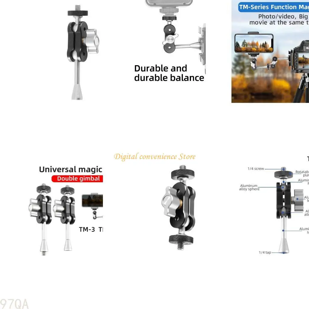

97QA Arm Adension Opension Monitor Monty Mount Adapter Алюминиевый сплав 1/4 дюйма винта