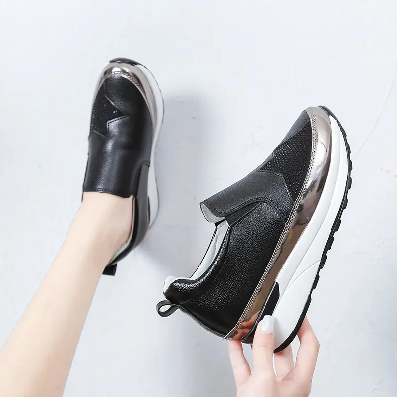 Plus Size 35-43 Shoes for Women Autumn Spring Women Loafers Rhinestone Platform Casual Sneakers Non-slip Zapatos De Mujer