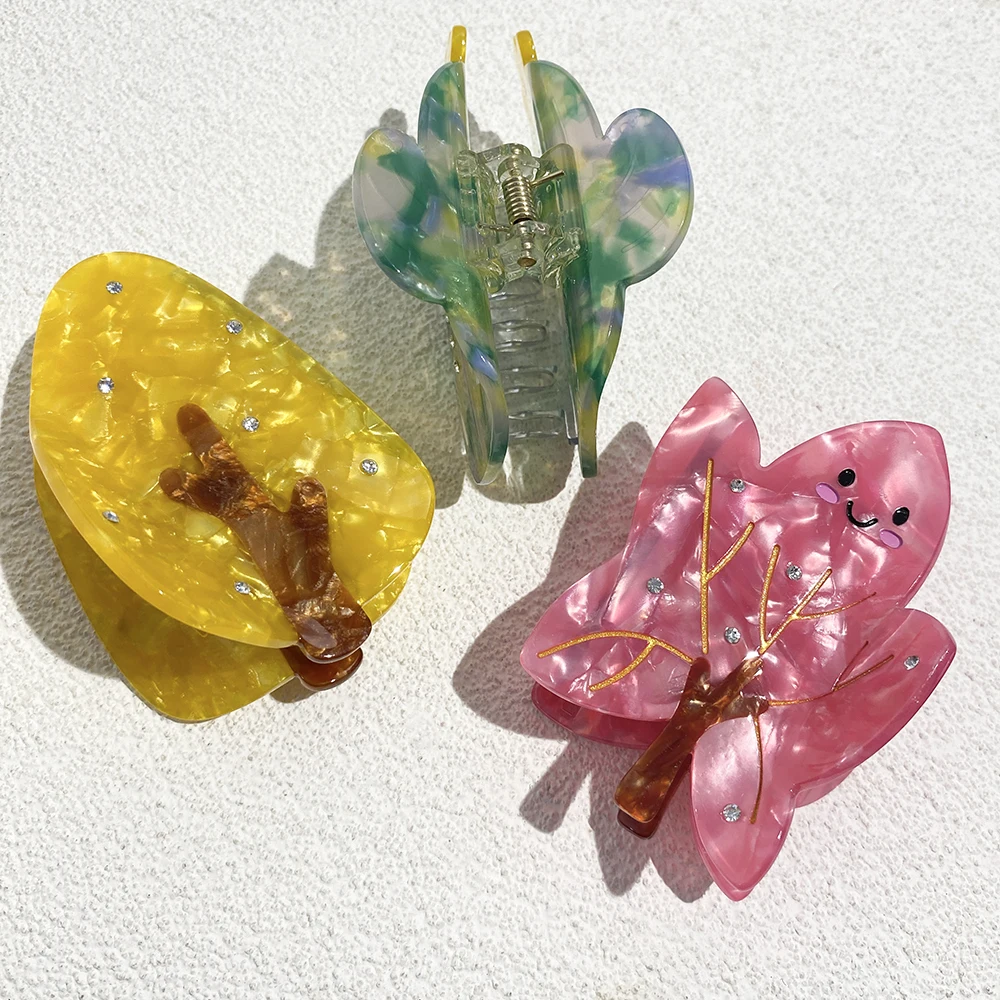 لطيف الكرتون شجرة الصبار حجر الراين القرش مشبك شعر كليب للنساء جديد مضحك كريستال ذيل حصان إكسسوارات الشعر أداة غطاء الرأس