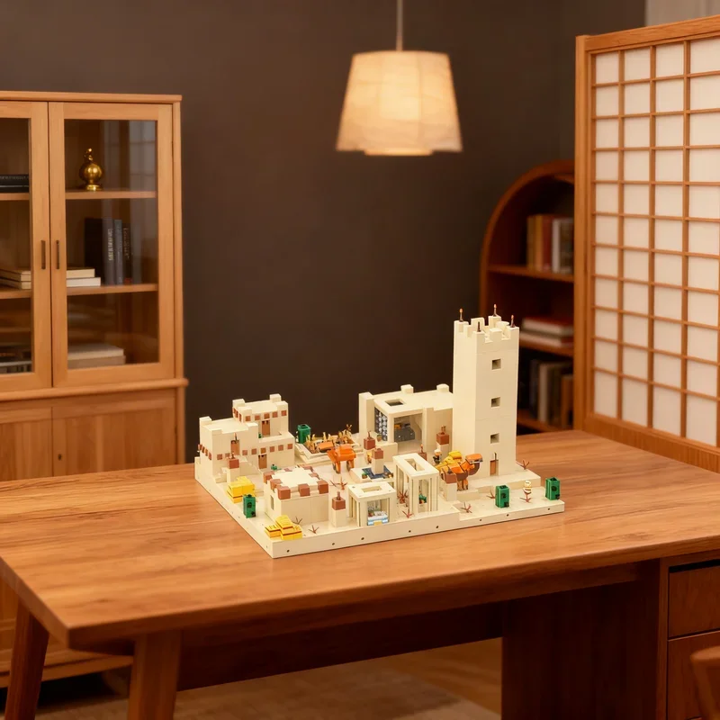 

2975pcs MOC Minifigure Scale Desert Village My World Model Building Blocks Architecture Christmas Gifts Toy Idea Education DIY