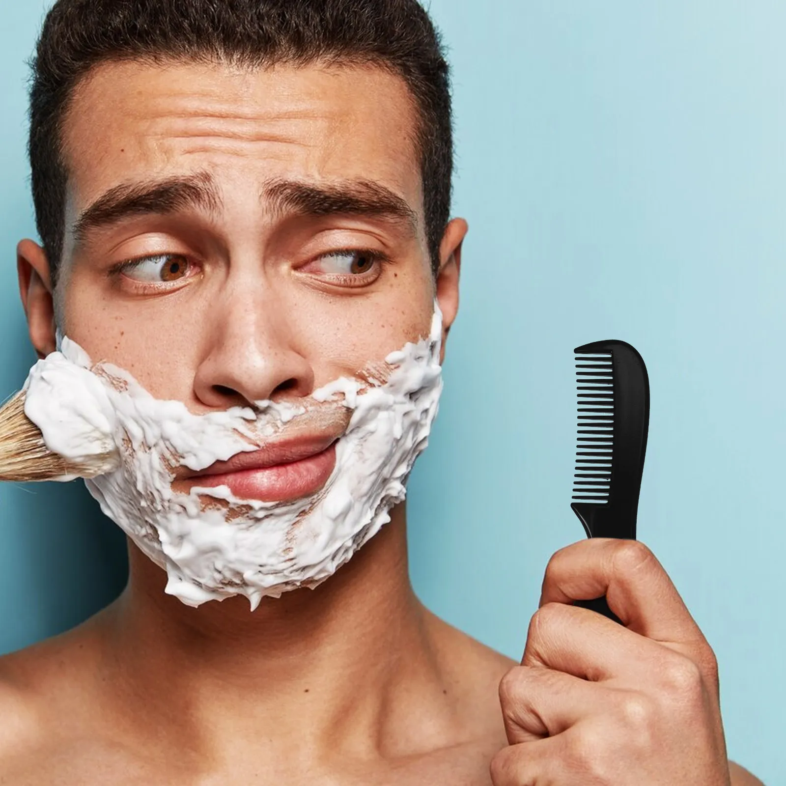 10Pcs Beard Comb Compact Plastic Pocket Comb Mustache Beard Hair Grooming Tool Men Combs for Men Mens Combs for Hair