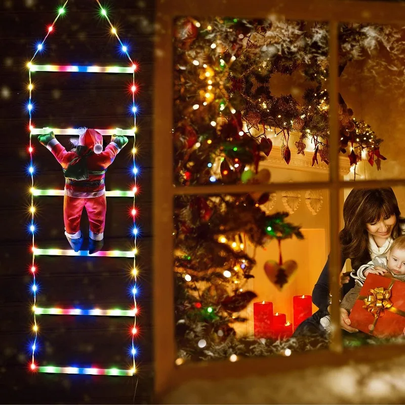 LED Weihnachts leiter Lichter Weihnachts mann Weihnachts baum hängen Streifen Lichter im Freien