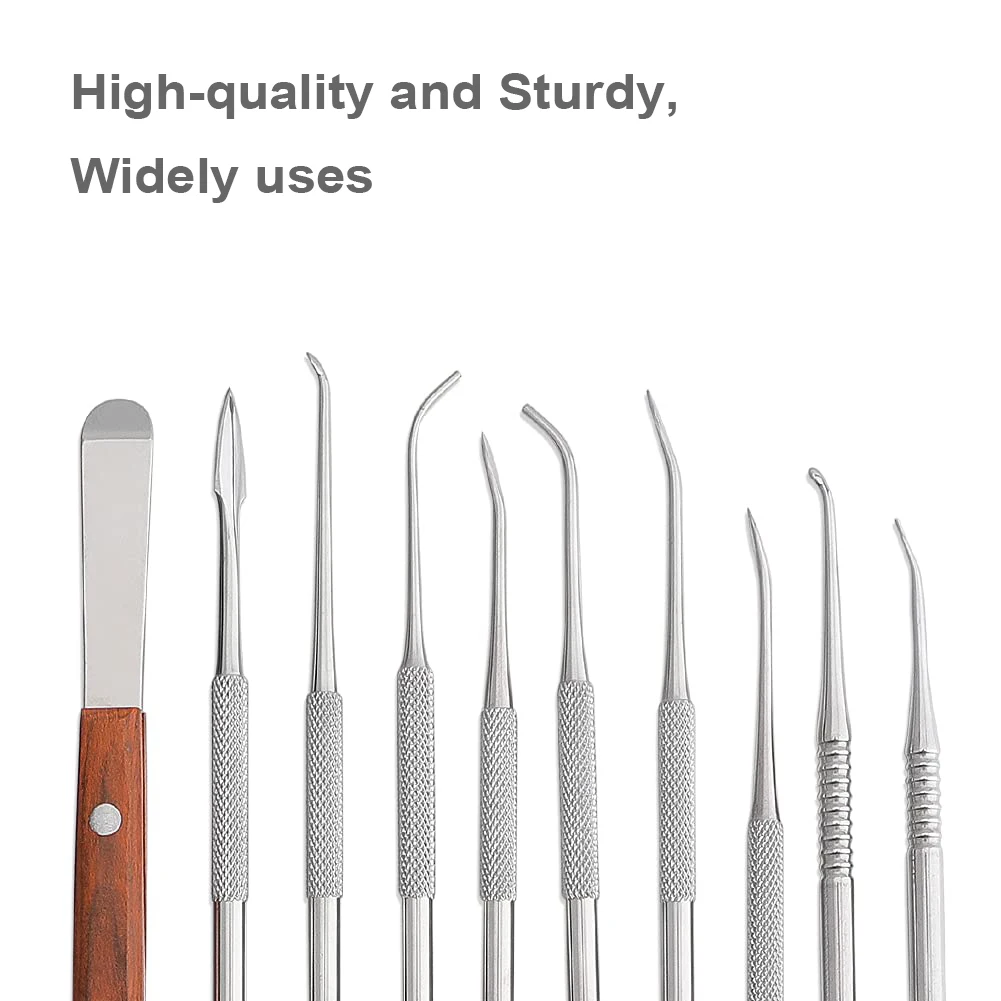 

10Pcs/set Stainless Steel Dental Tools Mouth Mirror Probe Tartar Protector Tartar Tools Dentist Tool Set Decalcification