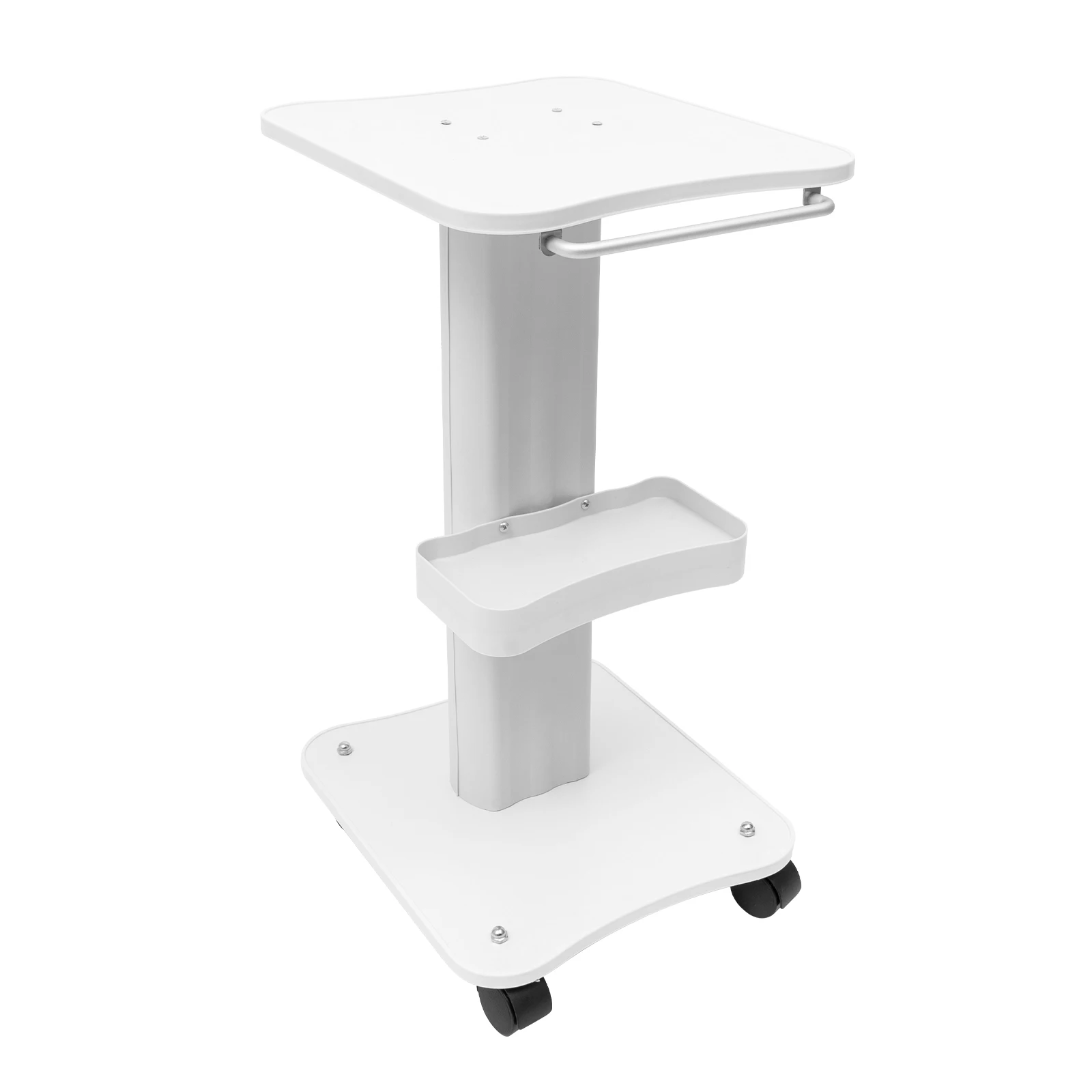 Gerobak Kecantikan ABS 3 Lantai dengan Pegangan Rak Penyimpanan Beban Berat Rak Multifungsi