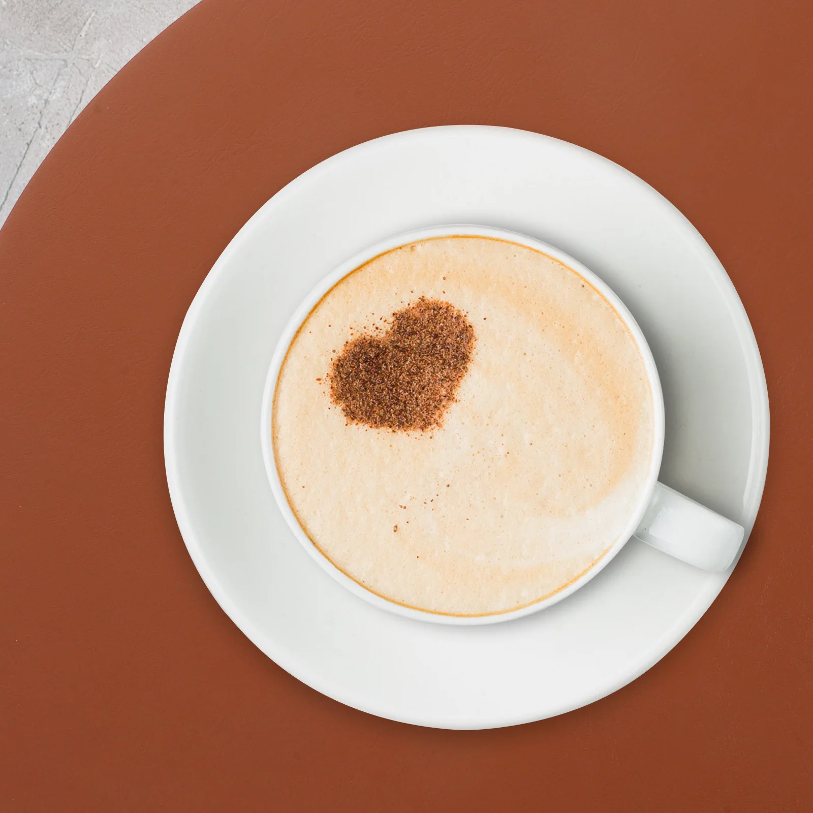 6Pcs PU Placemats Set Round Heat Resistant Washable Table Mats for Dining Table Decor Modern Simple Style