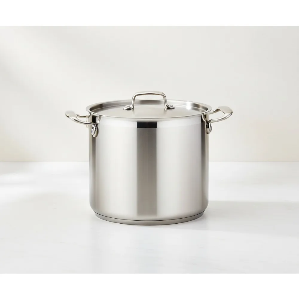 

Кастрюля премиум-класса из нержавеющей стали на 12 литров с крышкой — ровный распределение тепла, индукционная, совместимая с домашними кутами