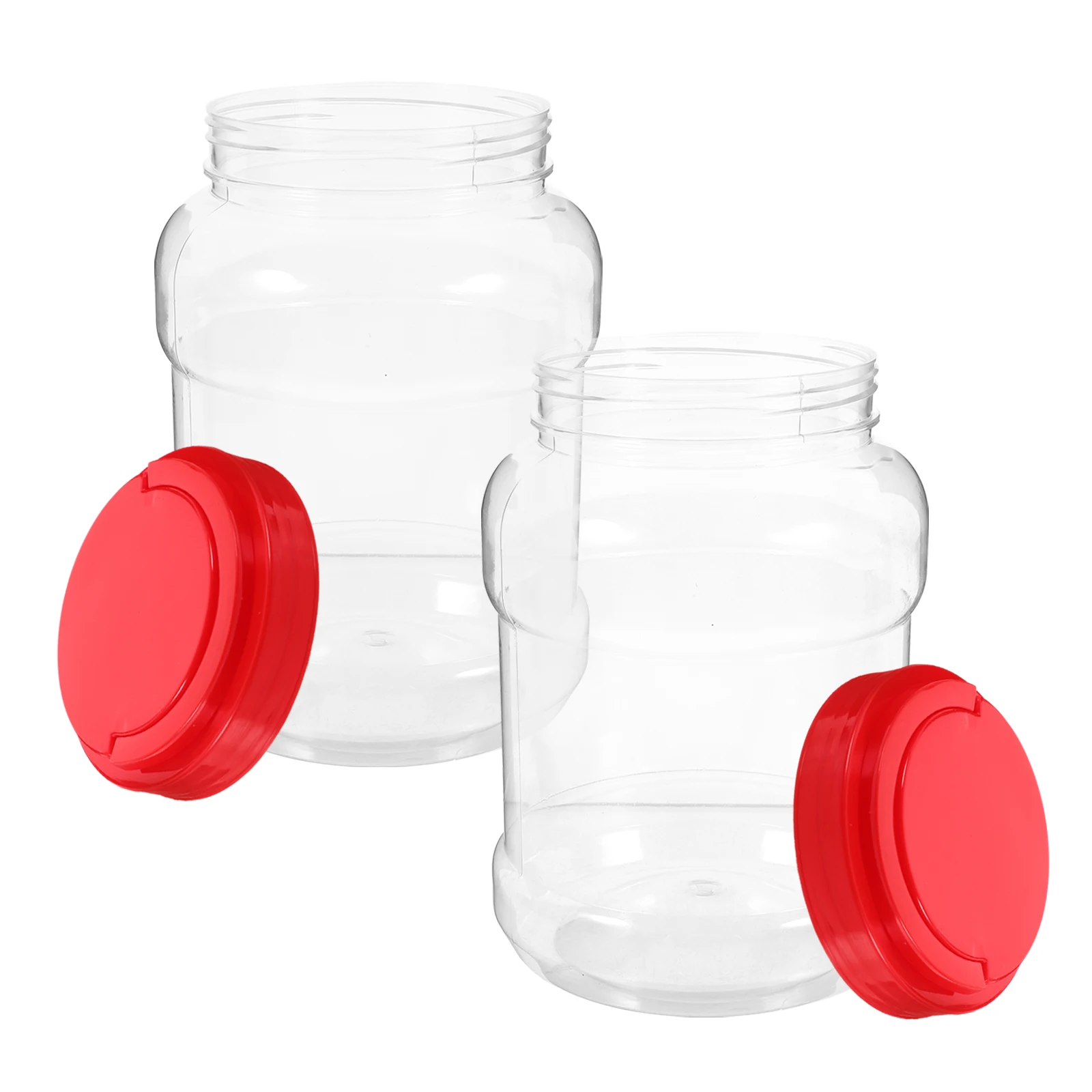 

2Pcs Storage Jars Transparent Plastic Food Containers Sealed Canisters for Tea Coffee Dry Fruits Smooth Design