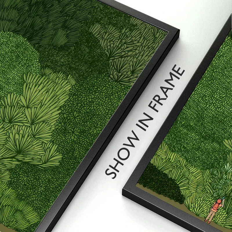 الشمال الغابة الخضراء الغابة استكشاف ملصق جدار صور الفن الحديث قماش طباعة اللوحة الكورية استوديو غرفة المعيشة ديكور المنزل