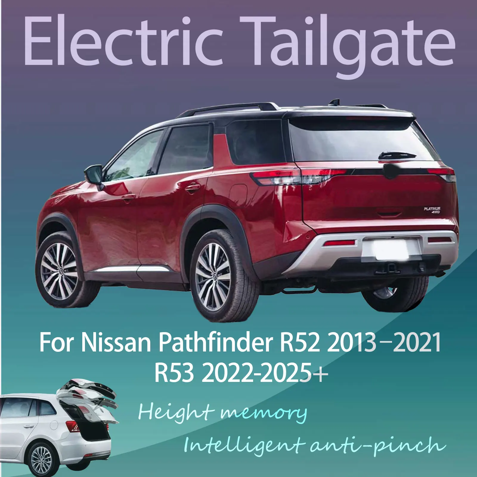 For Nissan Pathfinder R52/R53 2013-present Electric Tailgate with Sensor Trunk Anti-pinch Memory Height Intelligent Operation