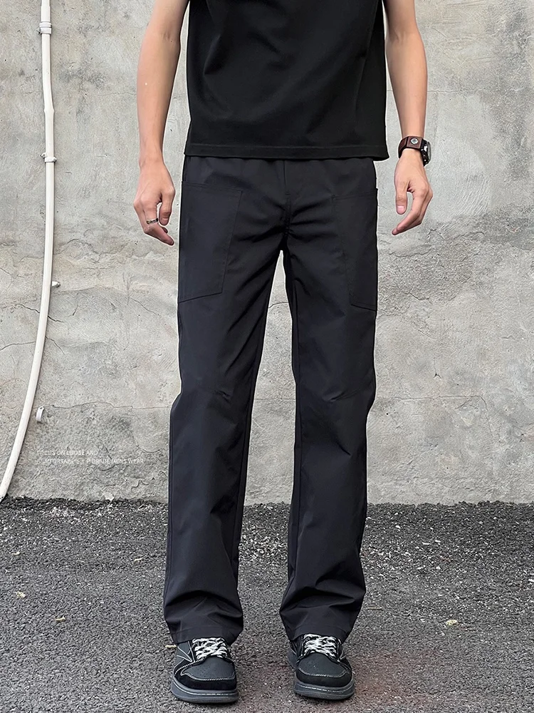 

Мужские повседневные брюки Entong: прямые, свободного кроя, модные, с высокой талией, длинные, для осеннего уличного стиля