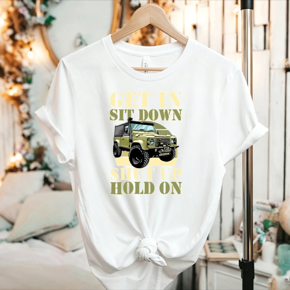 Men Women Off‑Road SUV Adventure Quote Graphic T‑Shirt Crew Neck Short Sleeve Cotton Tee Vintage 4x4 Vehicle Print Casual Tops