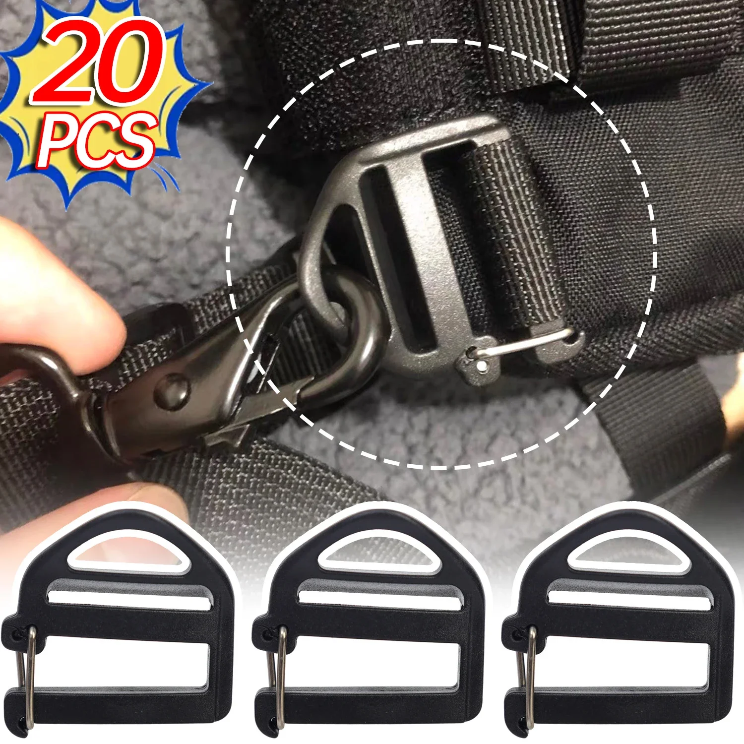Adjustable Backpack Buckle Black Quick Release Buckle for Backpack Strap Outdoor Webbing Strong Buckle DIY Hardware Accessories
