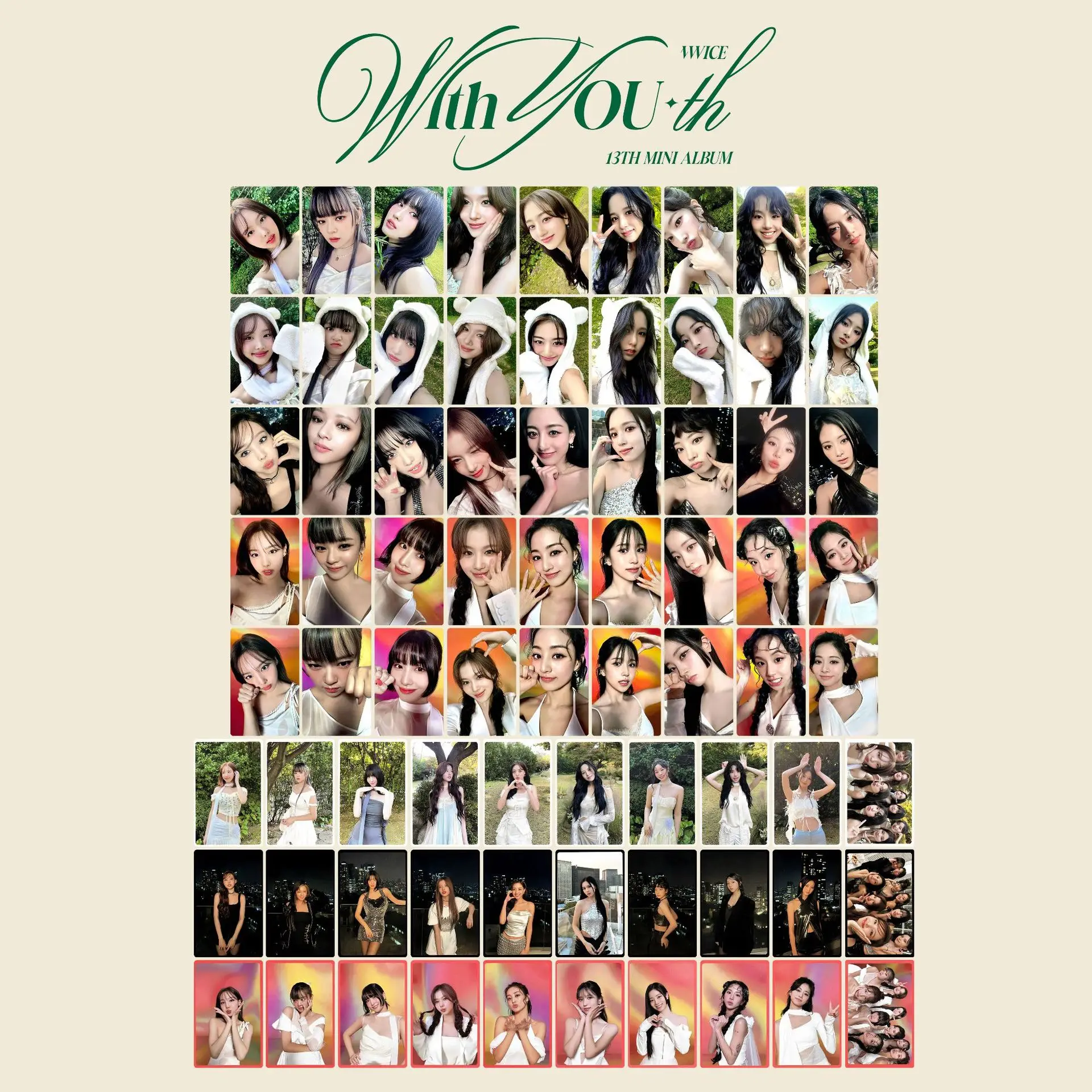 

KPOP Mini 13 Album "With YOU-th" Card Momo Sana Mina The Same Type Of Peripheral Postcard Fans Collection Gifts LOMO Card