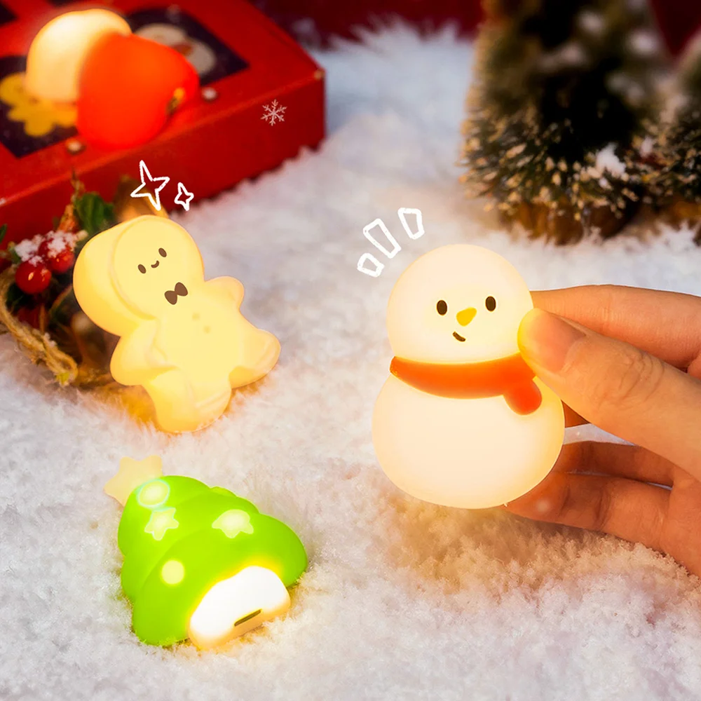 Christmas Gift 4pcs Magnetic Night Light Fridge Magnet Home Room Decoration Fridge Sticker Nightlight Xmas Gifts Box for Friends