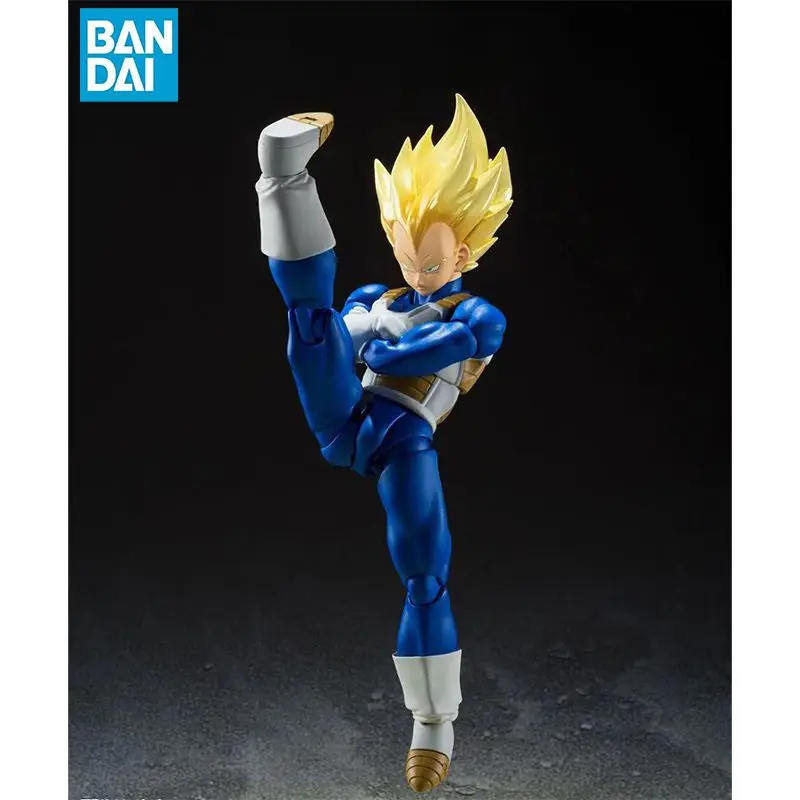 Original Bandai S.H.Figuarts Super Saiyan 2 Awakening Vegeta Dragon Ball Em Estoque Anime Action Collection Figuras Modelo Brinquedos