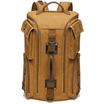Men's Quality Canvas Retro Backpack Outdoor Leisure Backpack For Men Waterproof Large-capacity Travel Bag 15.6''Laptop Backpack