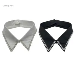 Detachable False Collar Girls Pearls Accessiory for Shirt or Dress for Lady Girl Encrusted Beads Collar