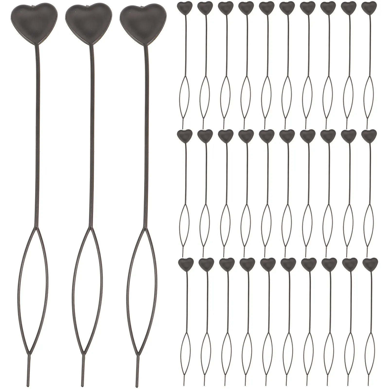 

50pcs Hair Styling Tool Heart-Shaped Ponytail Maker For Tail Braiding Updo Black Clip Accessory Fast Hairstyle Solution