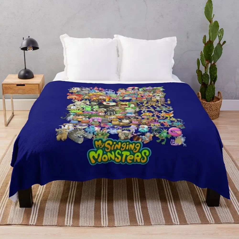 

Singing Monsters Group Photo Throw Blanket Portable Lightweight Blanket for Travel Camping