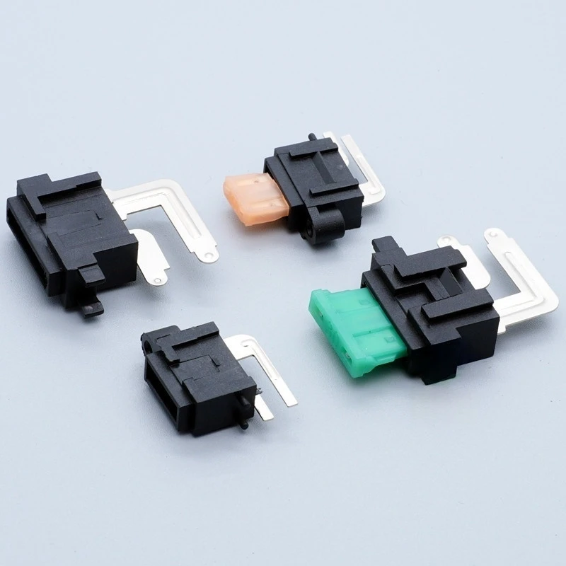 10PCS Medium size automobile fuse holder black bent leg straight leg fuse holder spliceable double position fuse holder