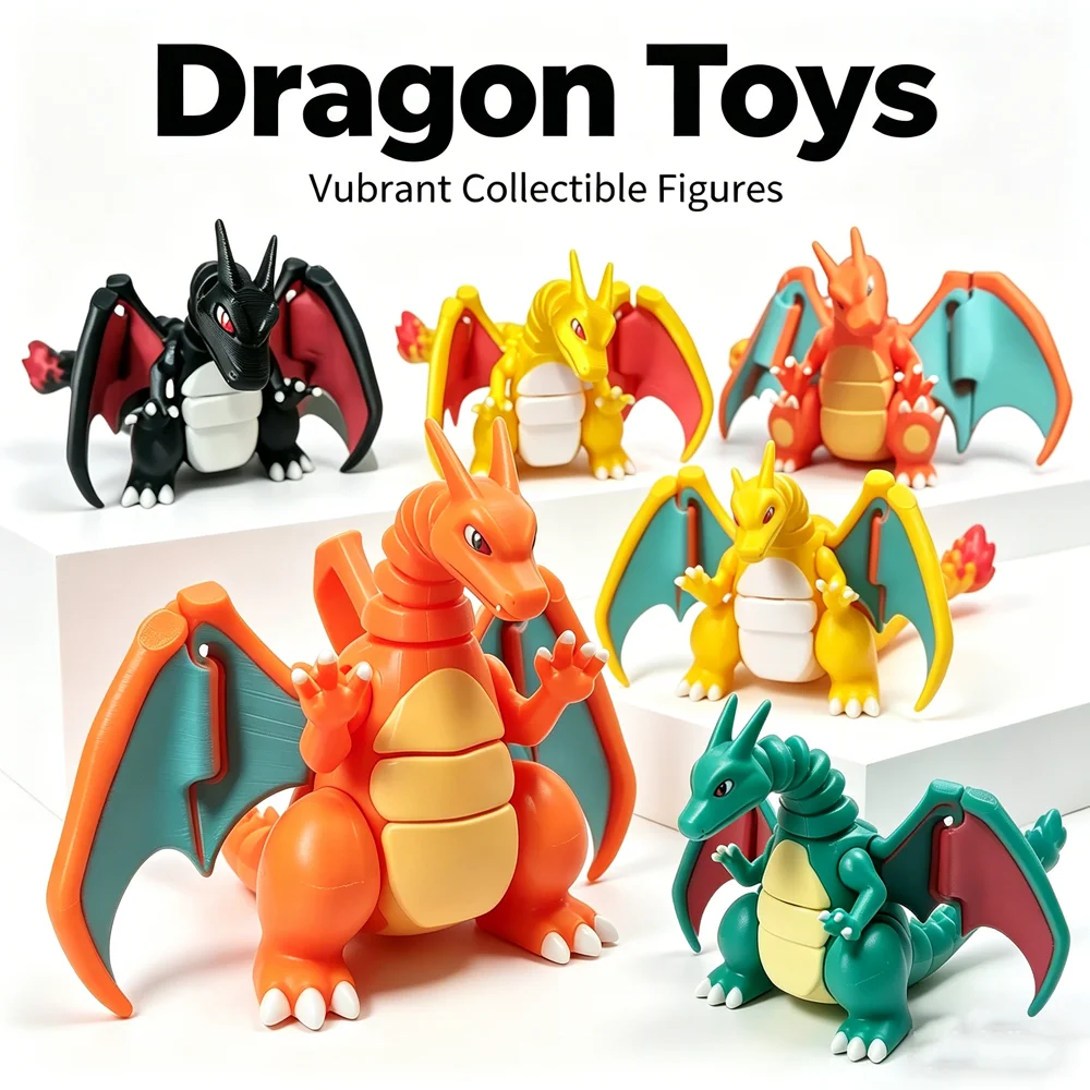 

3D Printed Anime Pokémon Figures Charizard Model Joint Mobility Statue Xmas fans Gift Kids Fidget Toy & Collectible Gift