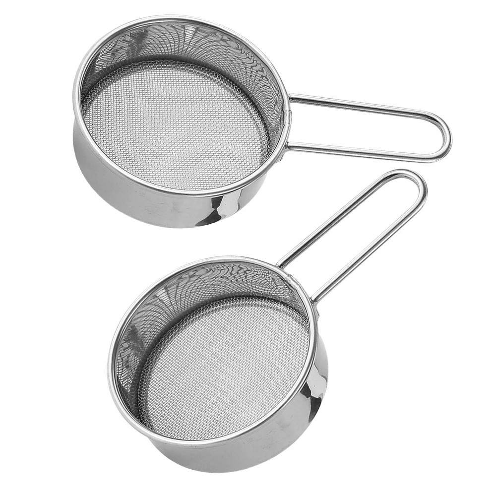 

2Pcs Handheld Mini Flour Sieve Stainless Steel 304 Fine Mesh Baking Powder Sugar Shaker Sieve Cup Strainer Kitchen Tool