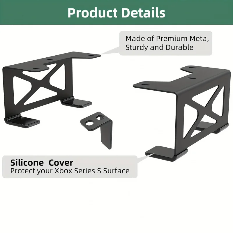 Under Desk Metal Storage Holder Compatible with Xbox One S/X Under Desk Computer Stand Desktop Stand for Gaming Console
