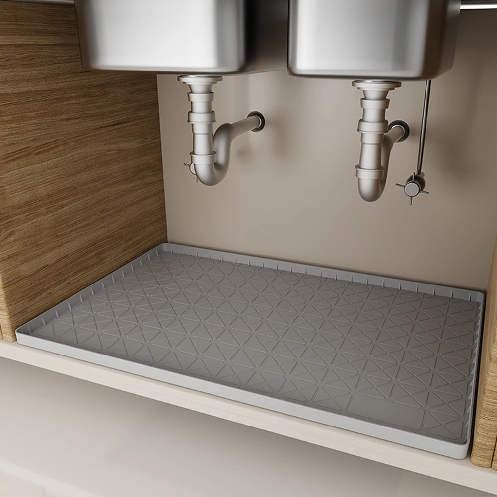 Easy To Clean Under Sink Mat Sink Tray Easy Clean Mat 71*56*2cm Silicone Mat Environmentally Friendly Silicone