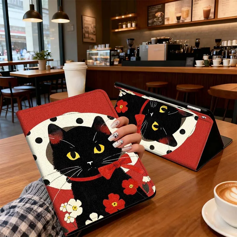 

Elegant Retro Cat Pattern For Xiaomi Mi Redmi Poco Pad 2 4 5 7S 6S 6 7 8 Max Plus Ultra SE Pro K 2025 Tablet Case