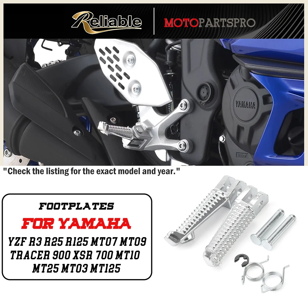 

For YAMAHA Motorcycle Footrest Foot Pegs YZF R3 R25 R125 MT07 MT09 Tracer 900 XSR 700 MT10 MT25 MT03 MT125 Rider Front Foot Rest