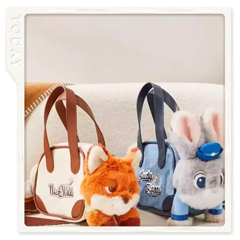 

Disney Official Zootopia Judy Hopps Nick Wilde Cute Cartoon Plush Doll Crossbody Bag Convertible Handheld Shoulder Bag For Girls