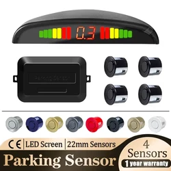 Kit de Sensor de estacionamiento con pantalla LED, sistema de monitoreo de Radar de respaldo inverso, retroiluminación de 4 sensores, 22mm, 8 colores, 12V