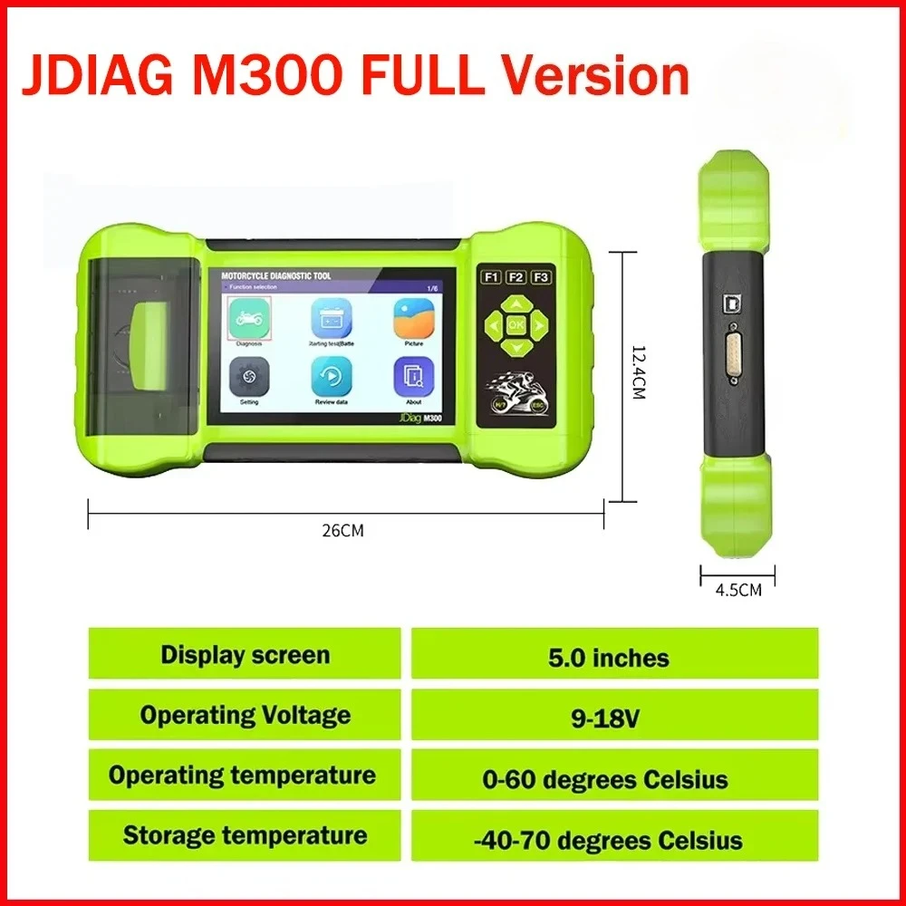 JDiag M300 Motorcycle Diagnostic Tools For Clear Fault Service Fault Code Print Heavy Duty For BMW Ducati Harley Honda Kawasaki