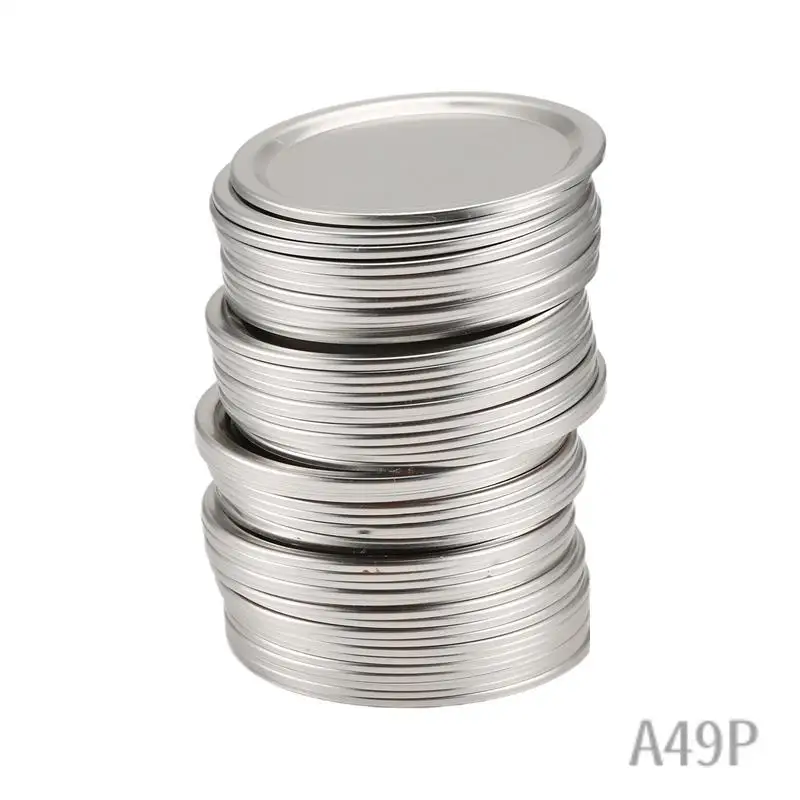 

P4-50 Pcs Wide Mouth 86 MM Jar Canning Lids, Reusable Leak Proof Split-Type Silver Lids With Silicone Seals Rings