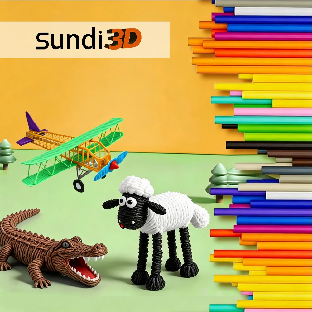SUNDI®10 Colors PCL 3D Pen Filament 1.75mm Low Temperature Refills, 260 Pack, Compatible with 3Doodler Start+