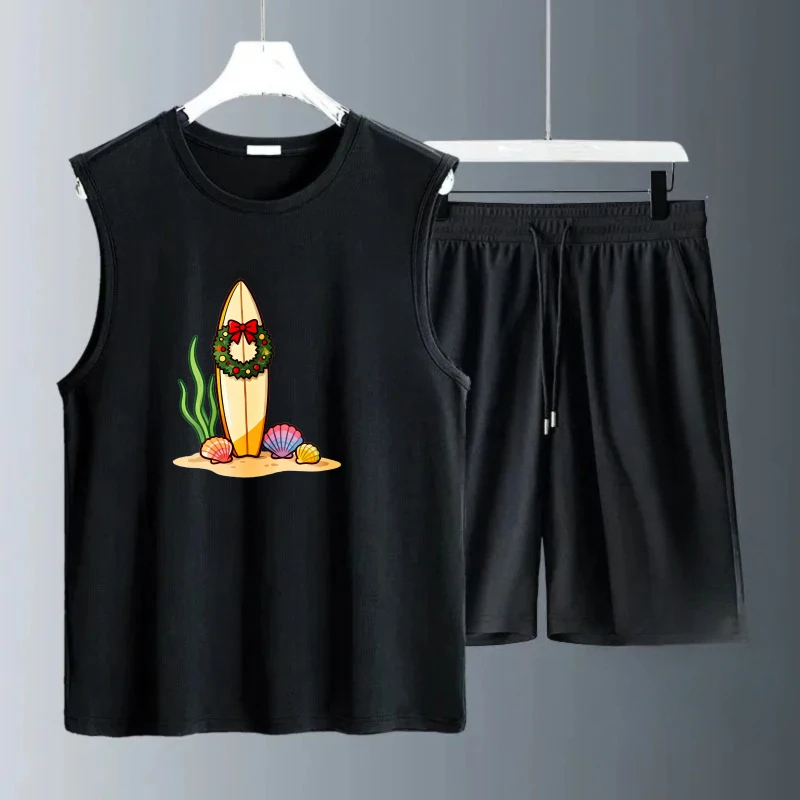 الرجال تانك القمم مجموعات موضة البوليستر تنفس الرجال الثريات بدلة تدريب مجموعة الرجال Summe قصيرة الأكمام + السراويل مجموعات الرجال الجديدة #3