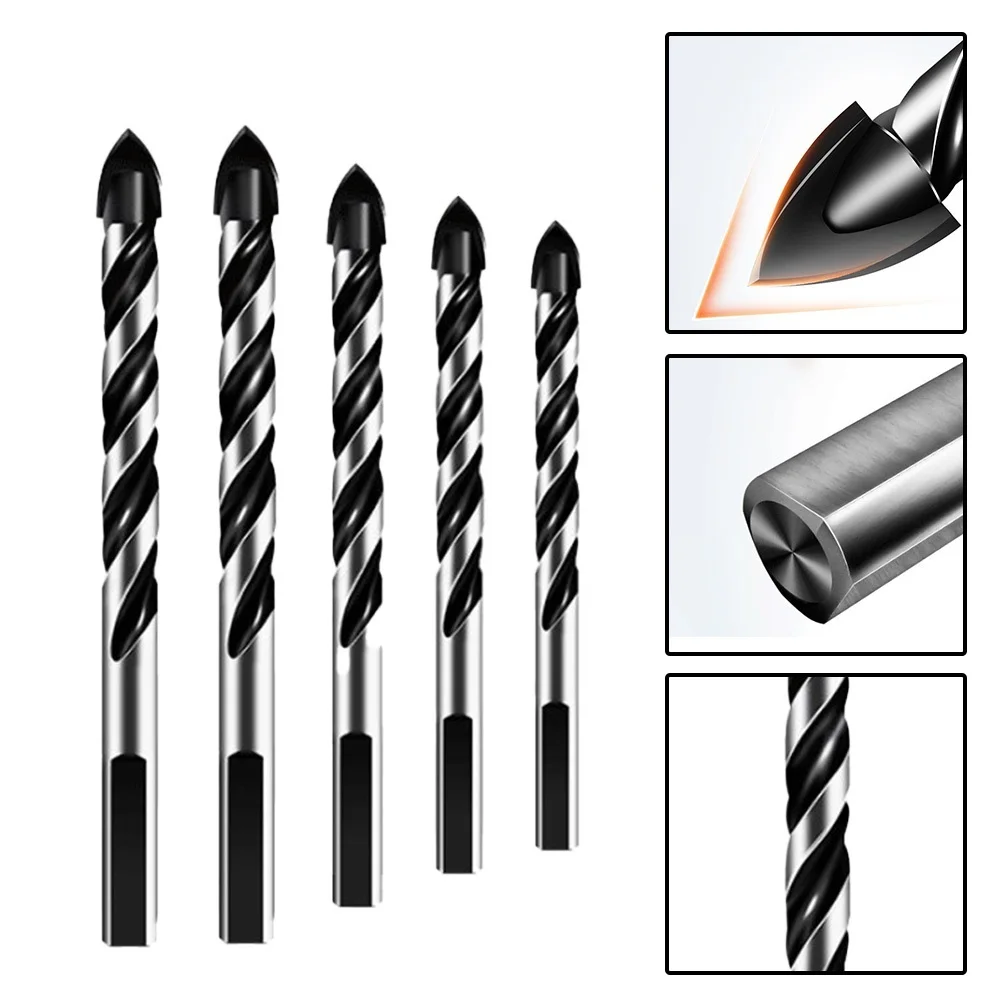 5PCS 3/4/5/6/6mm Triangular Drill Bits For Glass Concrete Plastic Cement Wood Eramic Soft Metal Brick Marble Drilling Power Tool