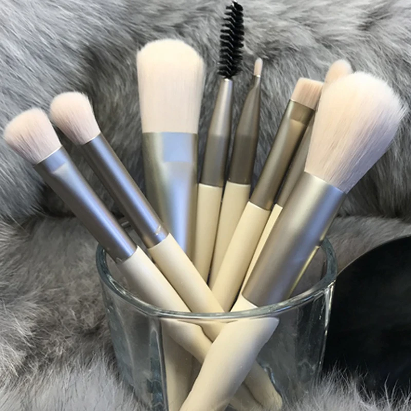 Ensemble de pinceaux de maquillage souples portables, mini brosses de voyage, ombre à barrage, fond de teint, poudre, cils, correcteur Jules, 8 pièces