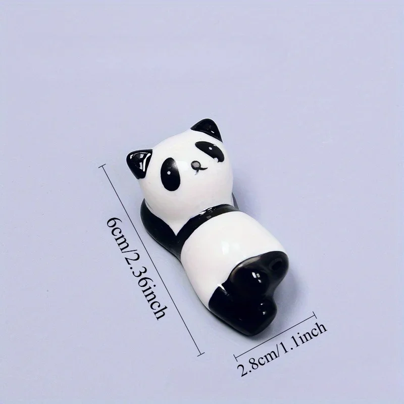 Set of 5 Adorable Panda Ceramic Chopstick Rest for Dining Table Decorative Pen Holder
